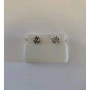 925 Sterling Silver Natural Moissanite Halo Cluster Stud Earrings Wedding Travel